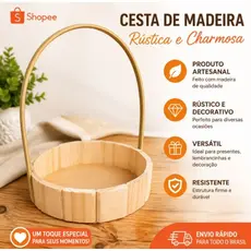 kit\6,cesta,Madeira, Redonda 20x20cm,