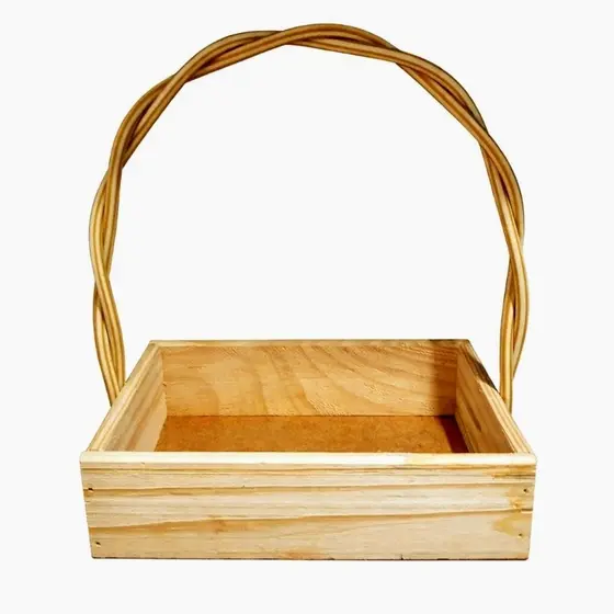 kit  10,cestas decorativa madeira pinus Quadrada  22×15cm