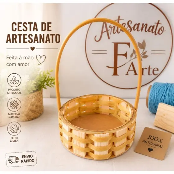 kit 10 Cesta Fibra Sintética Cor Banana 15cm – Lembrancinha, Florista, Aniversário, Decoração e Festas