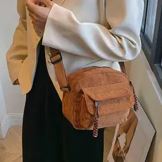 Nova Mini Bolsa Transversal Feminina Crossbody de Veludo para Uso Diaria 8171