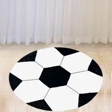 Tapete Para Quarto de Bebê e Criança Bola de Futebol Peludinho Ótima Qulidade 70cm x 70cm