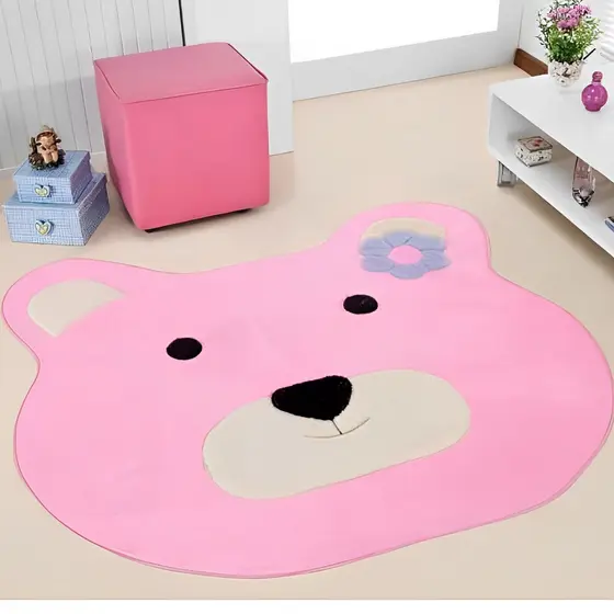 Tapete Infantil Ursa Simples Para Quarto Menina 68CM X 78CM