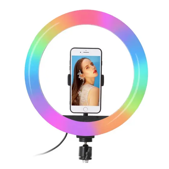 Ring Light Rgb Colorido 13 Polegadas 33cm Com Tripe 2 Metros