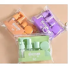 Frascos para Viagem 6 Peças Necessáire Perfume Maquiagem Creme portátil da lavagem do corpo estojo compacto do avião