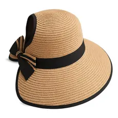 Chapéu Feminino De Palha Elegante Para Passeios E Férias