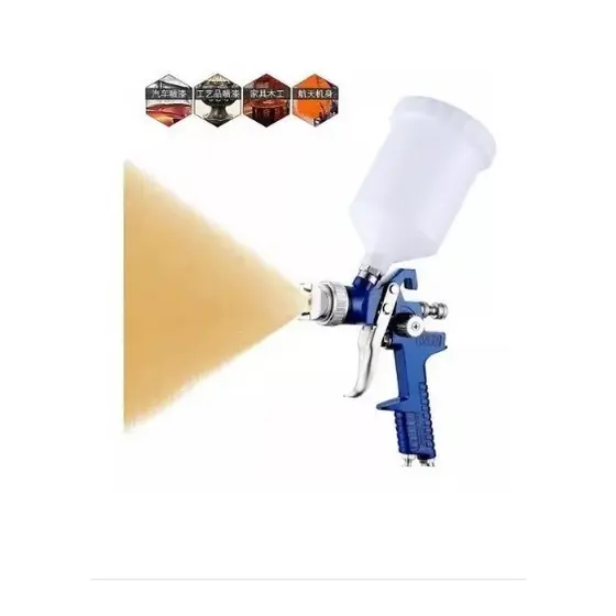 Pistola De Pintura Gravidade Hvlp Bico 1,4mm 600ml Le-1844 Cor Azul