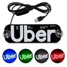 Placa letreiro luminoso universal aplicativo led para motorista de Applicativo