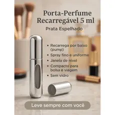 Porta Perfume Spray Árabe 5ml Atomizador Frasco Recarregável Pump Amostra Viagem Necessaire Bolsa Blogueira Festa Mala