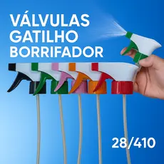 5 Válvulas Gatilho Borrifador Trigger Spray para Frascos Rosca 28/410 - Cores Diversas