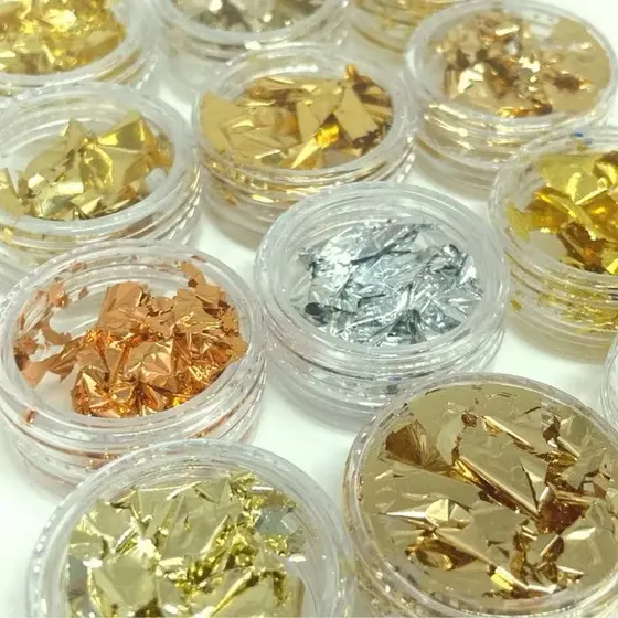 KIT 12 Folhas De Ouro Decoração Unhas Encapsuladas /BAZAR NAILHM-0251 FOLHA DE OURO