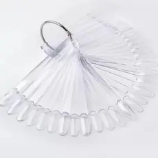 Leque kit c/50 Almond Para Demostração De Esmalte Transparente/Branco Cores Mostruário Com Argola Para Pendurar