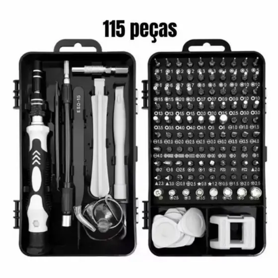 Kit Chaves Precisão Manutenção Profissional 115 pç Magnetico Com Estojo ZE-1032