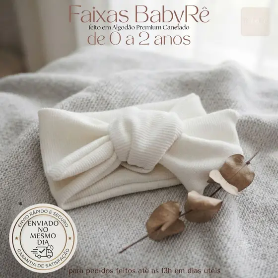 Faixa Turbante para bebê laço maternidade laço menina Canelado, baby