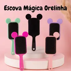 Escova Mágica Orelhinha Flexível Desembaraça Cabelo Infantil Adulto Anti Frizz Sem Quebra