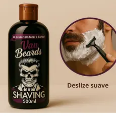 Van Beards Shaving Gel Creme Para Barbear 500ml Barbear Suave Hidratante Não Irrita