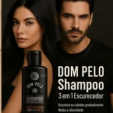 Dom Pelo Shampoo Escurecedor Gradual Tonalizante Masculino Cabelo Grisalho Realça a Cor