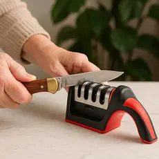 Amolador Afiador de Facas Profissional 3 Estágios Afia Tesouras Canivetes Lâminas Utensílio Cozinha