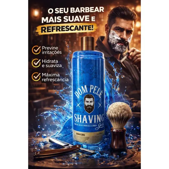 ✂️ Dom Pelo Shaving Gel 1kg – Deslizamento Perfeito para Barbear Profissional