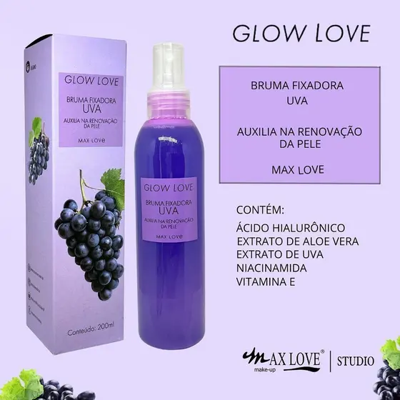 🍇 Bruma Fixadora Uva Max Love – Make Duradoura e Pele Radiante