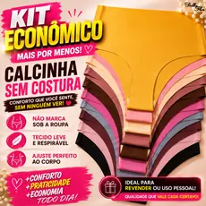 Kit 10 ou 5 Calcinhas Cós Alto Sem Costura Corte a Laser Conforto Não Marca