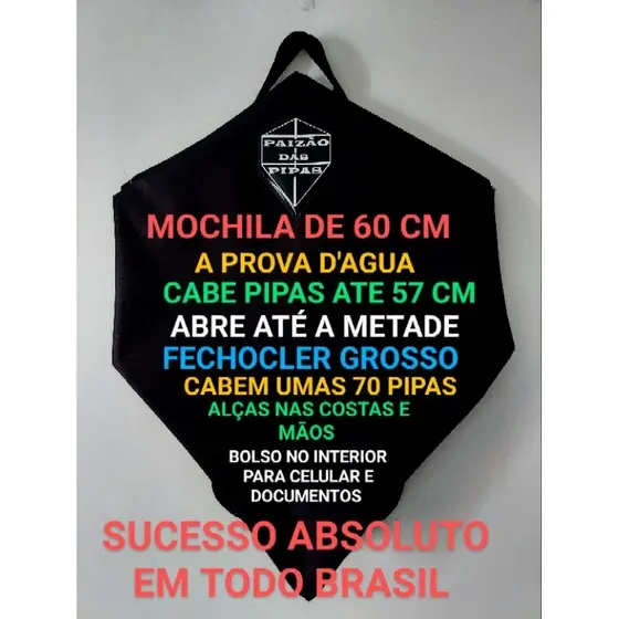 MOCHILAS DE PIPAS Tam. 60 CM(para pipas ate 57)