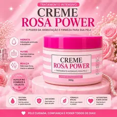 Creme Rosa Power 300g Antiestrias e Anticelulite Hidratante corporal Reafirmante Multifuncional