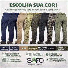 Calça Feminina Ripstop Safo Resistente Com 7 Bolsos