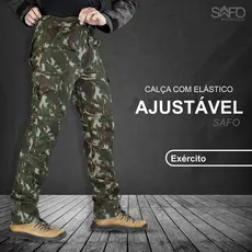 Calça Cargo Masculina Defender Ripstop Reforçada 8 Bolsos
