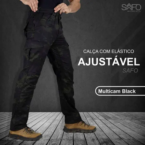 Calça Cargo Defender Safo Multicam Black Ripstop