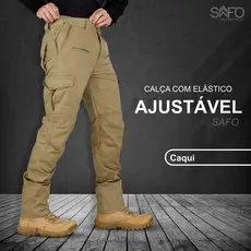 Calça Cargo RipStop Reforçada 8 Bolsos Safo UV50+