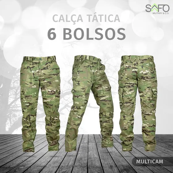 Calça Cargo Attacker Safo Original Ripstop Multicam Masculina UV50+