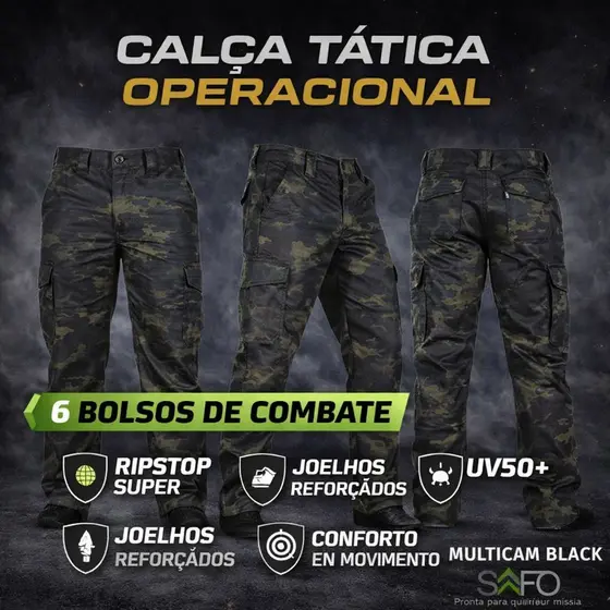 Calça Cargo Masculina Attacker Safo Militar Original Reforçada