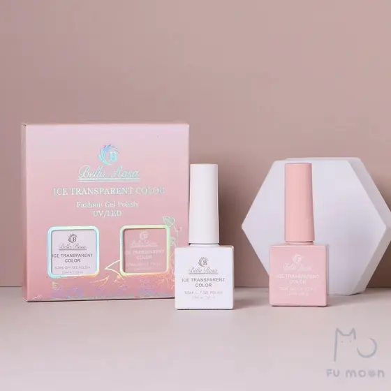 Kit 2 Esmaltes em Gel Ice Transparente - Bella Rosa