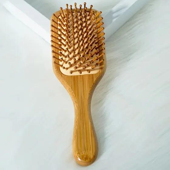 Escova De Cabelo De Bambu Natureza Antiestática De Madeira Couro Cabeludo Massagem Pente Almofada De Ar Ferramentas De E