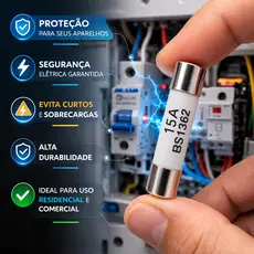 FUSÍVEL CERÂMICO MICROONDAS-Kit com 05 peças-15A -6x30-250v