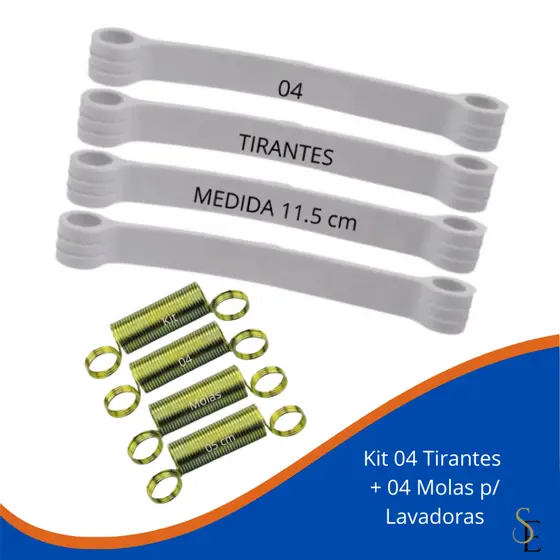 Kit 4 Molas + 4 Tirante Lavadoras Electrolux