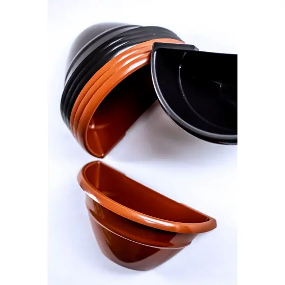 Kit Com 10 Vasos de Parede para Jardim flor flores Preto ou Marrom 450ML grande