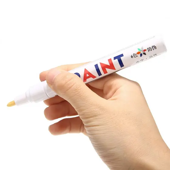Caneta Pinta Pneu Carro Branca Marca Paint Original Canetas Que Pintam Metal Vidro Borracha