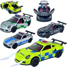 Carrinho Em Miniatura De Ferro De Fricção Com Som E Farol De Led Porsche AMG GT Carro De Polícia