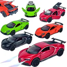 Carrinhos Em Miniatura De Ferro De Fricção Com Som E Farois De Led BUGATTI MCLAREN Sport Cars Collection