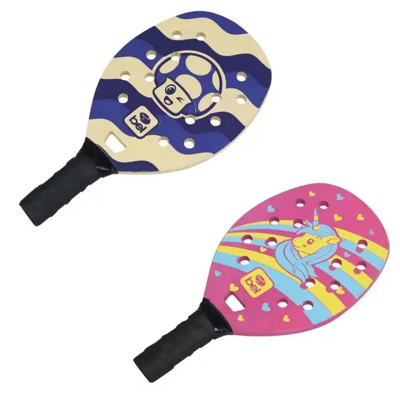 Kit Raquetes Bolinha Nº 3 Beach Tennis Iniciantes Cogumelo Unicórnio Infantil Bel