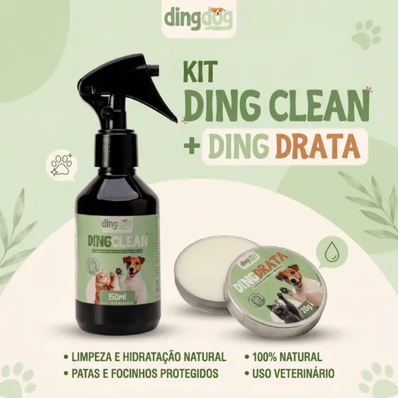 Kit Limpa Patinhas e Hidratante de Patinhas/Focinho Ding Dog