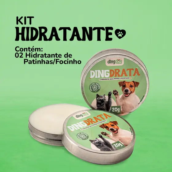 Kit 2 Hidratante de Focinho/Patinhas/Calos 100% Natural Dingdog