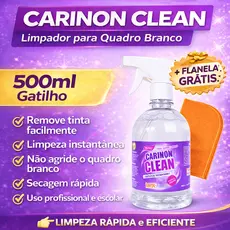 Limpador Para Tinta de Quadro Branco 500ml Com Spray Tira Manchas Carinon Clean +  Flanela