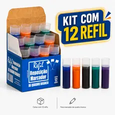 Caixa 12un Refil Para Pincel Tinteiro marcador De Quadro Branco Board Master Recarregável
