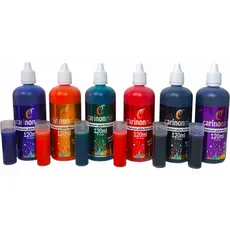 kit 6 Tintas para Caneta Pincel Pilot Marcador de Quadro Branco 120ml Carinon Mix - Não mancha!