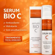 Serum Vitamina C facial para pele, Hidratante, com Acido Hialuronico Biodermis Bio C 20% 50ml