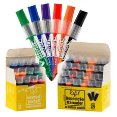 Kit Especial Para Quadro Branco 6 Pincéis Marcador Pilot Board Master com 36 Recargas CarinonMix