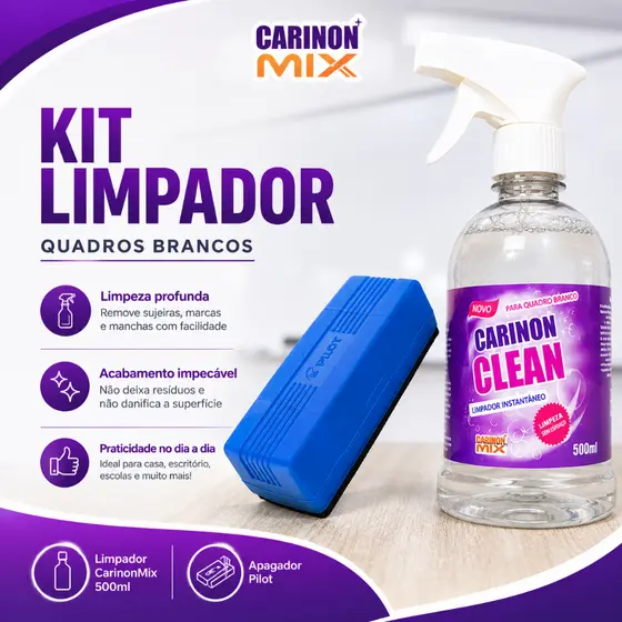 Apagador Pilot E Limpador Carinon Clean 500ml Quadro Branco