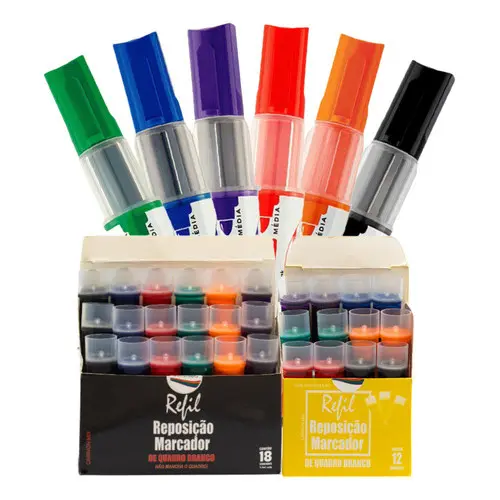 Kit 6 Pincéis Pilot Board Master Para Quadro Branco E 30 Recargas Carinon Mix